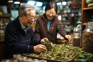 Chinese physician cooking medicine represents the Chinese Medicine Day
