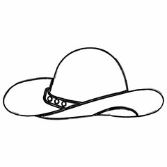 Cowboy hat drawing decoration design.