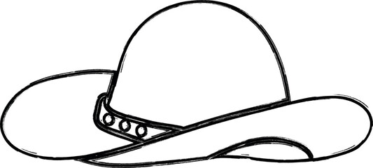Cowboy hat drawing decoration design.
