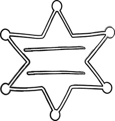 Star sheriff drawing decoration design.