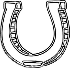 Horseshoe symbol drawing decoration design.
