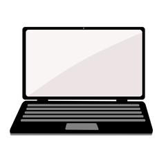 flat icon laptop computer isolated on white