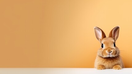 Fototapeta na wymiar cute animal pet rabbit or bunny white color smiling and laughing isolated with copy space for easter background, rabbit, animal, pet, cute, fur, ear, mammal, background, celebration, generate by AI