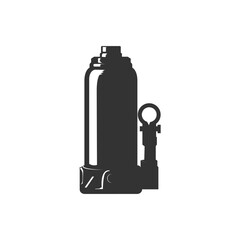 Vintage Retro Isolated Car Bottle Hydraulic Jack for Garage Workshop Repair Service Icon Illustration