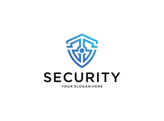 Naklejka premium modern security technology with letter S logo design