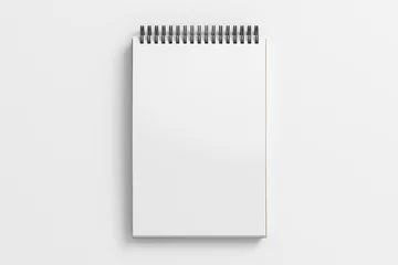 Fotobehang Notebook mockup. Blank workplace notebook. Spiral notepad on white background © dimamoroz