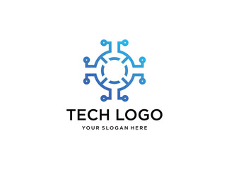 modern geometry technology logo design