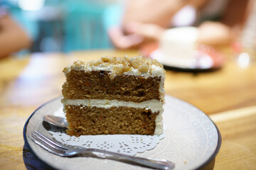 a piece of semolina cake in a plate