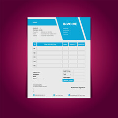 Obraz premium vector flat design driving school invoice,Vector electrician invoice, vector minimal invoice design 