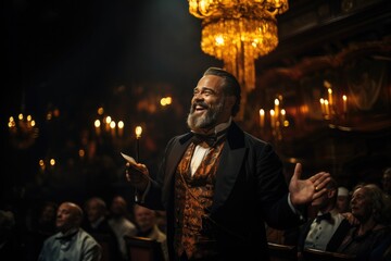 Fototapeta premium Man singing in opera