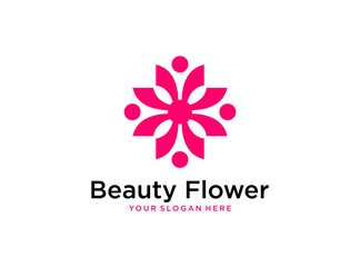 beauty flower geometry logo design. good use for salon, spa, cosmetic and decoration symbol