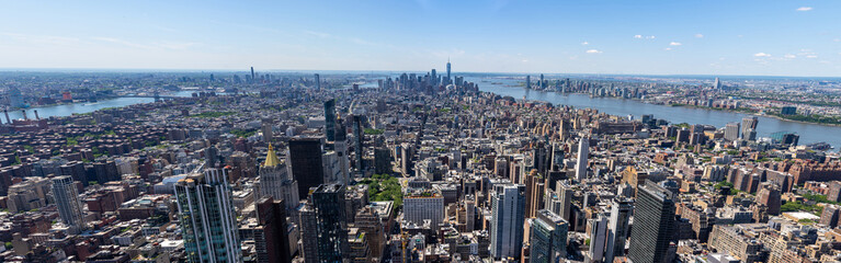 New York Panorama from Empire State Building towards One World Trade Center