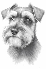 Artistic Miniature Schnauzer Dog Coloring Page - Detailed Canine Sketch