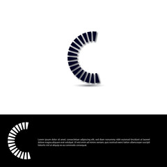 Minimal elegant monogram art logo. Outstanding professional trendy awesome artistic C c  initial based Alphabet icon logo. Premium Business logo White color on black background 