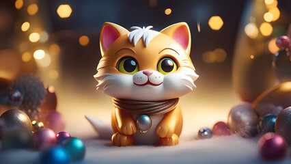 Christmas Cute Cat Winter Holiday 