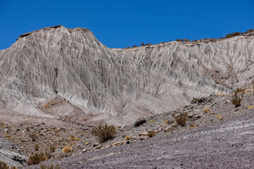 Traveling the famous Ruta40 in the scenic Argentinian highlands - fantastic views while driving through colorful and remarkably shaped mountains and watching wildlife in high altitude in South America