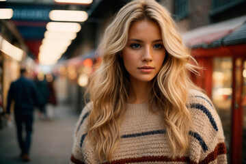 joven mujer con sueters tejedo a crchet 