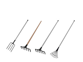 Rake on a white background.