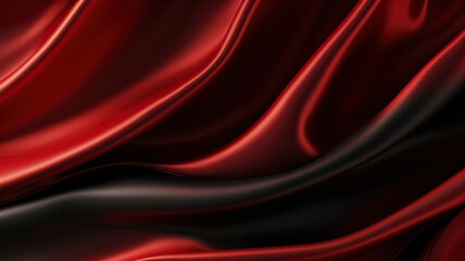 Obraz premium Black red silk satin fabric abstract background. 