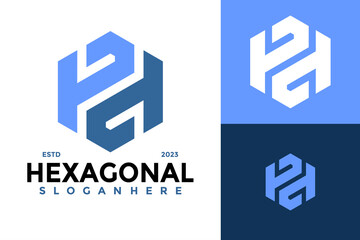 Hexagonal Letter P and D Monogram Logo design vector symbol icon illustration - obrazy, fototapety, plakaty