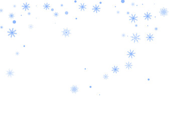 Christmas background. Blue delicate snowflakes on a white background. New Year's holiday design