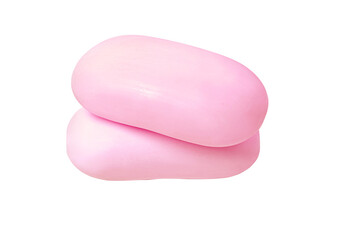 Closeup of pink hygiene toilet soap