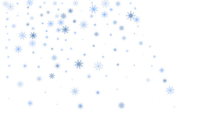 Christmas background. Blue delicate snowflakes on a white background. New Year's holiday design - obrazy, fototapety, plakaty