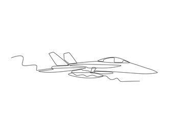 A fighter jet for war. War one-line drawing