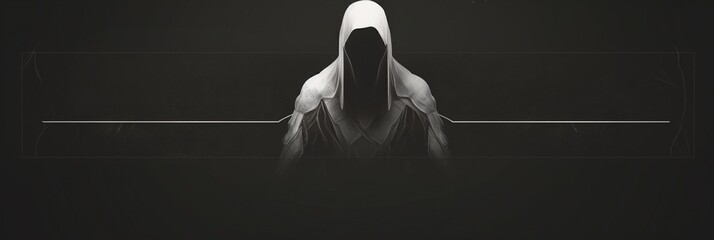 modern gaming website banner template featuring creepy scary hoodie figure eerie atmosphere
