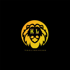 creative lion logo, lion head logo. lion letter logo, lion golden logo with gradent  colour. animal logo.