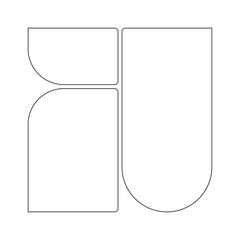 Abstract template frame collage board art bauhaus line for text. Contemporary design for social media, flyers, invitations, cards, posters, interior decor. Minimalist geometric shapes vector