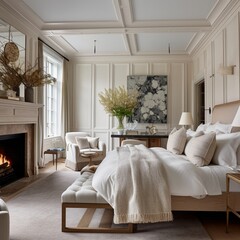 Dormitorio de lujo estilo Hamptons