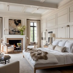 Dormitorio de lujo estilo Hamptons