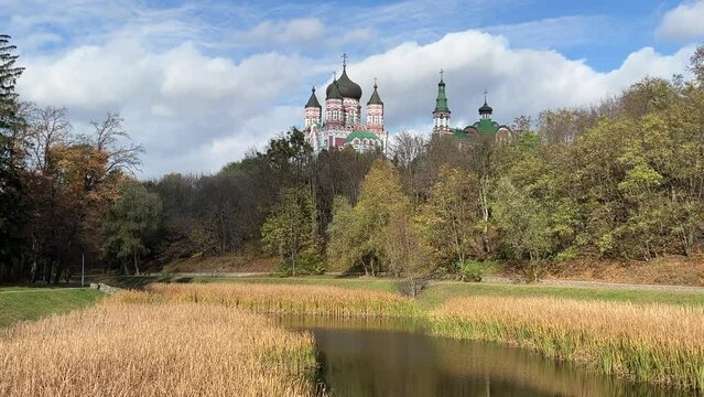 Panteleimon's Convent of Kiev Diocese of Ukrainian Orthodox Church in  Feofaniya Park, Kyiv, Ukraine