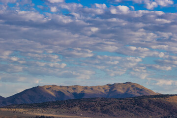 Landscape view of mountain range near Reno, Nevada, USA