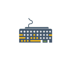 Keyboard icon flat style technology design element. Vector symbol can be use for mobile device, computer.