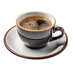 a cup of hot black coffee, isolated