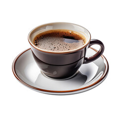 a cup of hot black coffee, isolated