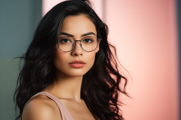 Fototapeta premium Latina Smirk with Pastel Tones