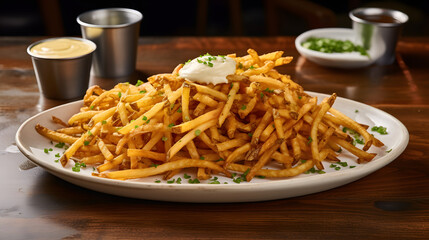 Beautiful tasty french fries illustration