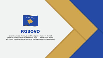 Kosovo Flag Abstract Background Design Template. Kosovo Independence Day Banner Cartoon Vector Illustration. Kosovo Cartoon