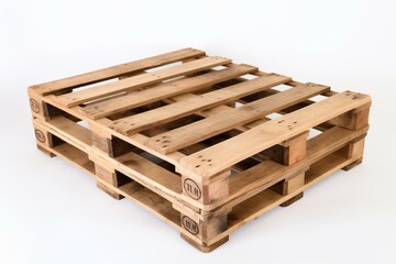 Wooden pallet on white background. Generative AI