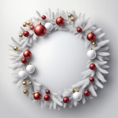 white christmas wreath illustration