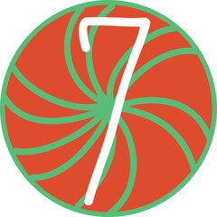 
Ball with number 7 advent calendar.