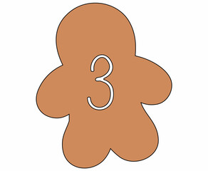 Advent calendar for 3 gingerbread people