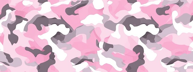 Seamless rough pastel pink white camouflage fabric pattern. Cute contemporary abstract paintball camo background texture. Girl's clothing, baby shower, nursery wallpaper design
