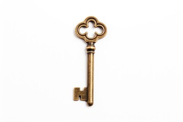 vintage rusty old key on light background. AI Generated