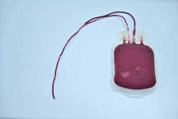 close up blood bag in laboratory medical concept. blood, donate blood, blood bank.