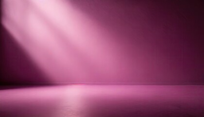 Soft pink studio background with direct lighting. Empty room with monochromatic wall and floor, spot light and shadow. Vector banner for product presentation, realistic template of photography space.