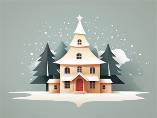 Simple Christmas logo, simple Christmas illustration, simple Christmas emoji(Generative Ai)